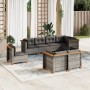 Set de sofás de jardín 8 pzas y cojines ratán sintético gris de vidaXL, Conjuntos de jardín - Ref: Foro24-3261900, Precio: 56...