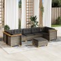 Set de sofás de jardín 8 pzas y cojines ratán sintético gris de vidaXL, Conjuntos de jardín - Ref: Foro24-3261762, Precio: 62...