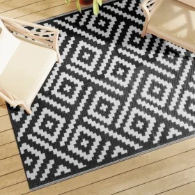 Alfombra de exterior PP blanco y negro 160x230 cm de vidaXL, Protectores para exterior - Ref: Foro24-368573, Precio: 38,80 €,...