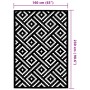 Alfombra de exterior PP blanco y negro 160x230 cm de vidaXL, Protectores para exterior - Ref: Foro24-368573, Precio: 39,57 €,...