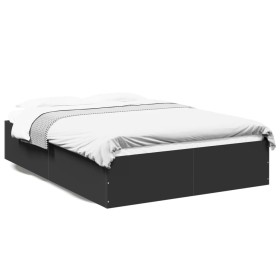 Estructura de cama madera de ingeniería negra 120x190 cm de vidaXL, Camas y somieres - Ref: Foro24-3281043, Precio: 118,77 €,...