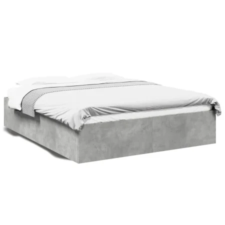 Concrete gray engineered wood bed frame 160x200cm by vidaXL, Beds and slatted bases - Ref: Foro24-3281003, Price: 130,80 €, D...