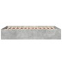 Estructura de cama madera de ingeniería gris hormigón 140x200cm de vidaXL, Camas y somieres - Ref: Foro24-3281017, Precio: 12...