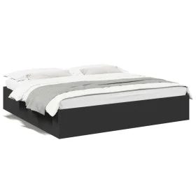 Estructura de cama madera de ingeniería negra 180x200 cm de vidaXL, Camas y somieres - Ref: Foro24-3280994, Precio: 135,91 €,...