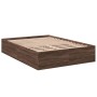 Estructura de cama madera de ingeniería marrón roble 135x190 cm de vidaXL, Camas y somieres - Ref: Foro24-3281041, Precio: 12...