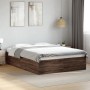 Estructura de cama madera de ingeniería marrón roble 135x190 cm de vidaXL, Camas y somieres - Ref: Foro24-3281041, Precio: 12...