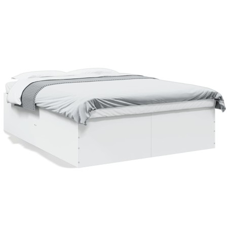 Estructura de cama madera de ingeniería blanca 150x200 cm de vidaXL, Camas y somieres - Ref: Foro24-3280916, Precio: 152,99 €...