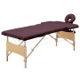 Camilla de masaje plegable 2 zonas madera morado vino de vidaXL, Mesas de masaje - Ref: Foro24-110187, Precio: 133,78 €, Desc...