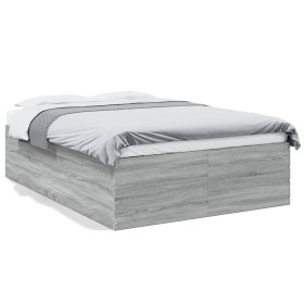 Estructura de cama madera de ingeniería gris Sonoma 140x190 cm de vidaXL, Camas y somieres - Ref: Foro24-3280942, Precio: 149...