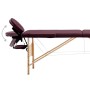 Camilla de masaje plegable 2 zonas madera morado vino de vidaXL, Mesas de masaje - Ref: Foro24-110187, Precio: 133,78 €, Desc...