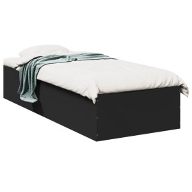 Estructura de cama madera de ingeniería negra 90x200 cm de vidaXL, Camas y somieres - Ref: Foro24-3281057, Precio: 96,13 €, D...