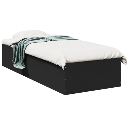 Estructura de cama madera de ingeniería negra 90x200 cm de vidaXL, Camas y somieres - Ref: Foro24-3281057, Precio: 96,13 €, D...