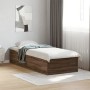 Estructura de cama madera de ingeniería roble marrón 90x200 cm de vidaXL, Camas y somieres - Ref: Foro24-3281062, Precio: 96,...