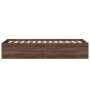 Estructura de cama madera de ingeniería roble marrón 90x200 cm de vidaXL, Camas y somieres - Ref: Foro24-3281062, Precio: 96,...