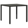 Set comedor jardín 3 pzas cojines ratán sintético vidrio negro de vidaXL, Conjuntos de jardín - Ref: Foro24-3278543, Precio: ...
