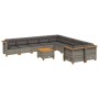 Set de sofás de jardín 11 pzas y cojines ratán sintético gris de vidaXL, Conjuntos de jardín - Ref: Foro24-3262050, Precio: 7...