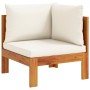 Sofá de jardín de esquina con cojines madera maciza de acacia de vidaXL, Sofás modulares de exterior - Ref: Foro24-367622, Pr...