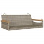 Banco columpio de ratán sintético gris 109x62x40 cm de vidaXL, Bancos de jardín - Ref: Foro24-368144, Precio: 101,80 €, Descu...