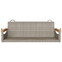 Banco columpio de ratán sintético gris 109x62x40 cm de vidaXL, Bancos de jardín - Ref: Foro24-368144, Precio: 101,80 €, Descu...