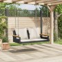 Banco columpio con cojines ratán sintético negro 109x62x40 cm de vidaXL, Bancos de jardín - Ref: Foro24-368146, Precio: 106,2...