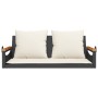 Banco columpio con cojines ratán sintético negro 109x62x40 cm de vidaXL, Bancos de jardín - Ref: Foro24-368146, Precio: 106,2...