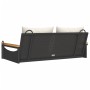 Banco columpio con cojines ratán sintético negro 109x62x40 cm de vidaXL, Bancos de jardín - Ref: Foro24-368146, Precio: 106,2...