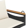 Banco columpio con cojines ratán sintético negro 109x62x40 cm de vidaXL, Bancos de jardín - Ref: Foro24-368146, Precio: 106,2...
