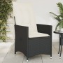 Sillón reclinable de jardín con cojines ratán sintético negro de vidaXL, Sillas de jardín - Ref: Foro24-365638, Precio: 116,8...