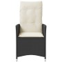 Sillón reclinable de jardín con cojines ratán sintético negro de vidaXL, Sillas de jardín - Ref: Foro24-365638, Precio: 116,8...