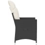 Sillón reclinable de jardín con cojines ratán sintético negro de vidaXL, Sillas de jardín - Ref: Foro24-365638, Precio: 116,8...