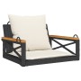 Banco columpio con cojines ratán sintético negro 63x62x40 cm de vidaXL, Bancos de jardín - Ref: Foro24-368173, Precio: 79,82 ...
