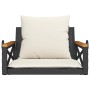 Banco columpio con cojines ratán sintético negro 63x62x40 cm de vidaXL, Bancos de jardín - Ref: Foro24-368173, Precio: 79,82 ...