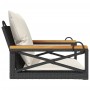 Banco columpio con cojines ratán sintético negro 63x62x40 cm de vidaXL, Bancos de jardín - Ref: Foro24-368173, Precio: 79,82 ...