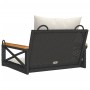 Banco columpio con cojines ratán sintético negro 63x62x40 cm de vidaXL, Bancos de jardín - Ref: Foro24-368173, Precio: 79,82 ...