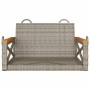 Banco columpio de ratán sintético gris 63x62x40 cm de vidaXL, Bancos de jardín - Ref: Foro24-368171, Precio: 64,70 €, Descuen...
