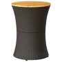Mesa de jardín forma de tambor ratán sintético y madera negro de vidaXL, Mesas de jardín - Ref: Foro24-368296, Precio: 75,21 ...