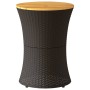 Mesa de jardín forma de tambor ratán sintético y madera negro de vidaXL, Mesas de jardín - Ref: Foro24-368296, Precio: 75,21 ...