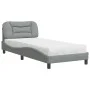 Cama con colchón tela gris claro 90x190 cm de vidaXL, Camas y somieres - Ref: Foro24-3208499, Precio: 279,04 €, Descuento: %