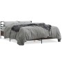 Estructura cama madera ingeniería metal marrón roble 150x200 cm de vidaXL, Camas y somieres - Ref: Foro24-3280051, Precio: 14...