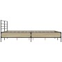 Estructura cama madera ingeniería metal roble Sonoma 160x200 cm de vidaXL, Camas y somieres - Ref: Foro24-3280053, Precio: 14...