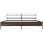 Estructura cama madera ingeniería metal marrón roble 200x200 cm de vidaXL, Camas y somieres - Ref: Foro24-3280066, Precio: 16...