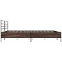 Estructura cama madera ingeniería metal marrón roble 200x200 cm de vidaXL, Camas y somieres - Ref: Foro24-3280066, Precio: 16...