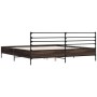 Estructura cama madera ingeniería metal marrón roble 200x200 cm de vidaXL, Camas y somieres - Ref: Foro24-3280066, Precio: 16...
