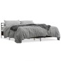 Estructura cama madera ingeniería metal roble ahumado 200x200cm de vidaXL, Camas y somieres - Ref: Foro24-3280064, Precio: 15...