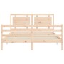 Estructura de cama de matrimonio con cabecero madera maciza de vidaXL, Camas y somieres - Ref: Foro24-3194056, Precio: 154,23...