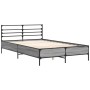 Estructura cama madera ingeniería metal gris Sonoma 120x190 cm de vidaXL, Camas y somieres - Ref: Foro24-3280070, Precio: 130...
