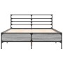 Estructura cama madera ingeniería metal gris Sonoma 120x190 cm de vidaXL, Camas y somieres - Ref: Foro24-3280070, Precio: 130...