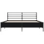 Estructura de cama madera de ingeniería y metal negro 150x200cm de vidaXL, Camas y somieres - Ref: Foro24-3280047, Precio: 14...
