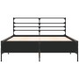 Estructura de cama madera de ingeniería y metal negro 135x190cm de vidaXL, Camas y somieres - Ref: Foro24-3280072, Precio: 13...