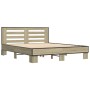 Estructura cama madera ingeniería metal roble Sonoma 160x200 cm de vidaXL, Camas y somieres - Ref: Foro24-3280093, Precio: 15...